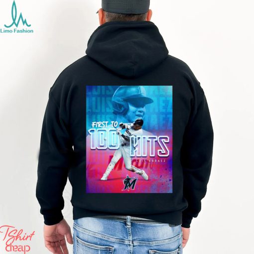 Official Luis Arraez Miami Marlins First 100 Hits Long Sleeves T Shirt