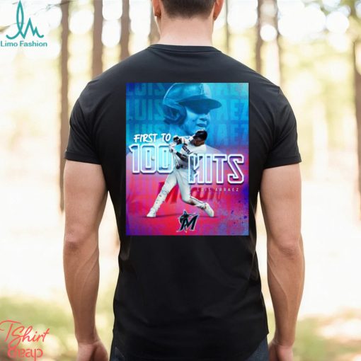 Official Luis Arraez Miami Marlins First 100 Hits Long Sleeves T Shirt