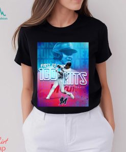 Official Luis Arraez Miami Marlins First 100 Hits Long Sleeves T Shirt