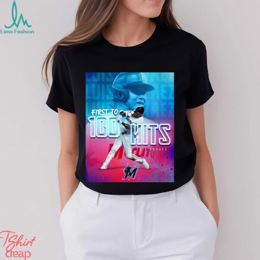 Official Luis Arraez Miami Marlins First 100 Hits Long Sleeves T Shirt