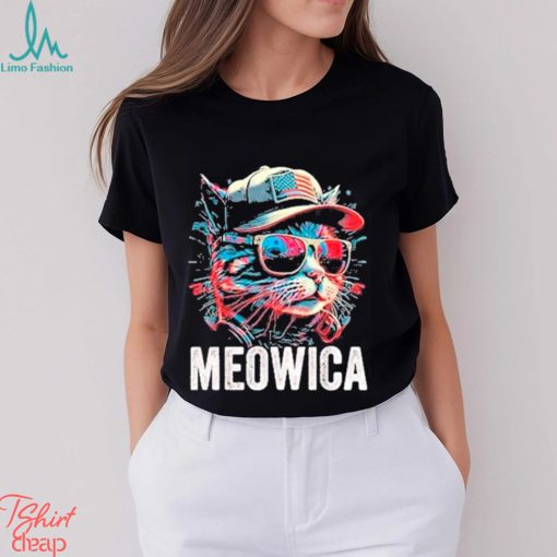 Official Meowica 4th of July Cat American Flag America USA Shirt
