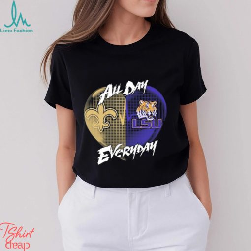 Official New Orleans Saints and LSU Tigers All day Everyday shirt