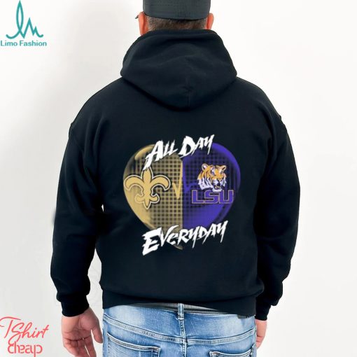 Official New Orleans Saints and LSU Tigers All day Everyday shirt