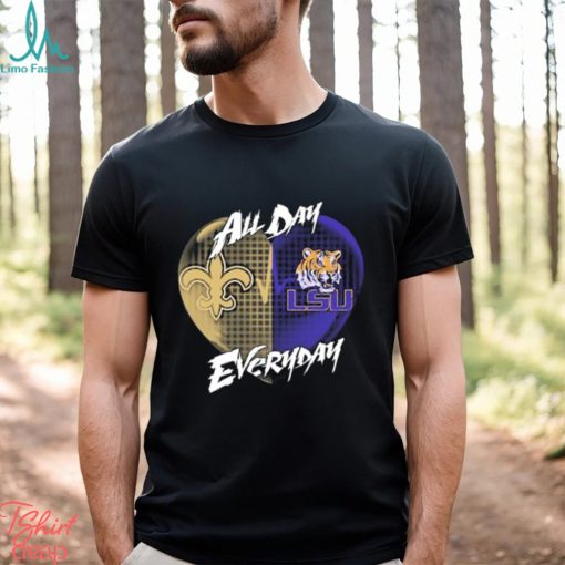 Official New Orleans Saints and LSU Tigers All day Everyday shirt