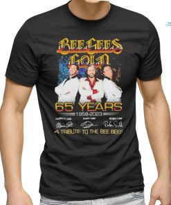 Official bee gees gold 65 years 1958 2023 a tribute to the bee bees signatures shirt