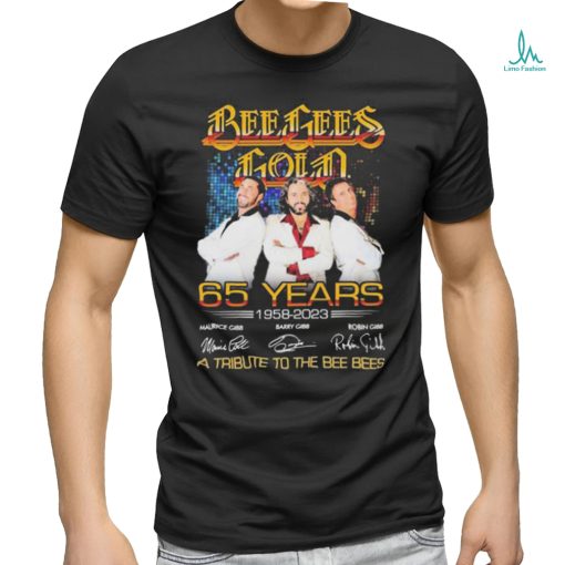 Official bee gees gold 65 years 1958 2023 a tribute to the bee bees signatures shirt