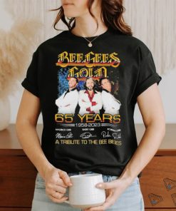 Official bee gees gold 65 years 1958 2023 a tribute to the bee bees signatures shirt