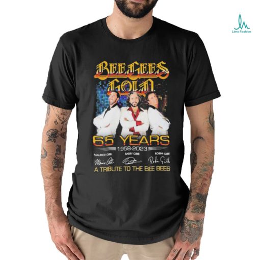 Official bee gees gold 65 years 1958 2023 a tribute to the bee bees signatures shirt