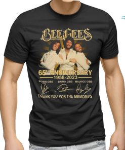 Official beegees 65th anniversary 1958 2023 thank you for the memories signatures shirt