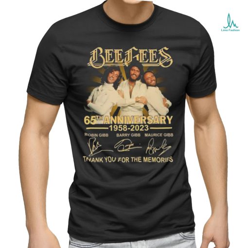 Official beegees 65th anniversary 1958 2023 thank you for the memories signatures shirt