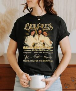 Official beegees 65th anniversary 1958 2023 thank you for the memories signatures shirt