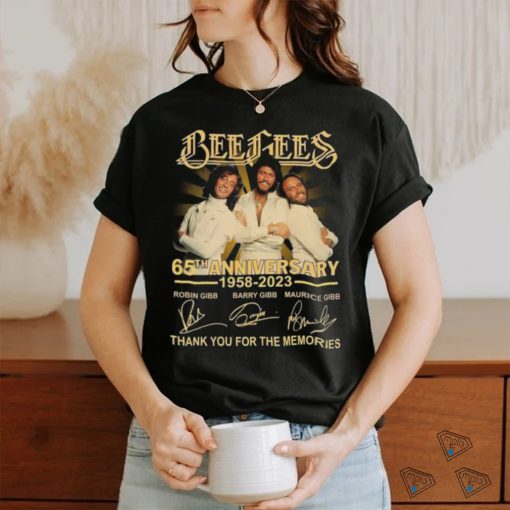 Official beegees 65th anniversary 1958 2023 thank you for the memories signatures shirt