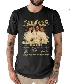 Official beegees 65th anniversary 1958 2023 thank you for the memories signatures shirt