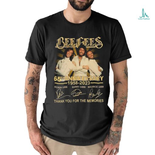 Official beegees 65th anniversary 1958 2023 thank you for the memories signatures shirt