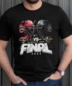 Official vegas Golden Knights Vs Florida Panthers 2023 Stanley Cup Final Matchup Helmet Tee Shirt