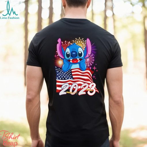 Ohana Stitch American Flag 2023 4th Of July Independence Day Tshirt