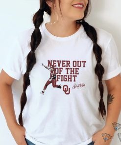 Oklahoma Sooners Softball Kinzie Hansen never out of the fight signature 2023 shirt