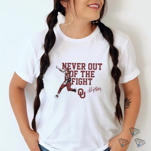 Oklahoma Sooners Softball Kinzie Hansen never out of the fight signature 2023 shirt