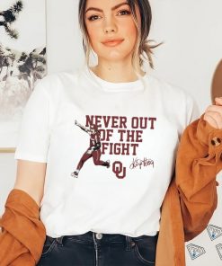 Oklahoma Sooners Softball Kinzie Hansen never out of the fight signature 2023 shirt