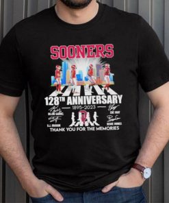 Oklahoma Sooners football abbey road 128th anniversary 1895 2023 thank you for the memories signatures shirt