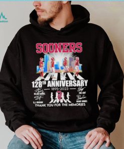 Oklahoma Sooners football abbey road 128th anniversary 1895 2023 thank you for the memories signatures shirt