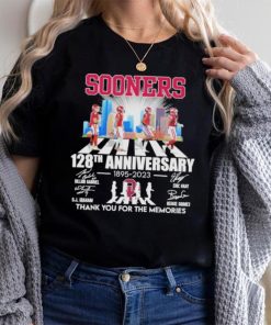 Oklahoma Sooners football abbey road 128th anniversary 1895 2023 thank you for the memories signatures shirt