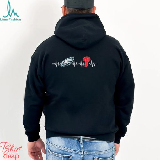 Philadelphia Eagles vs Philadelphia Phillies heartbeat 2023 shirt