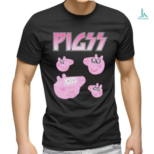 Pigs Peppa Pig X Kiss Band Parody Shirt