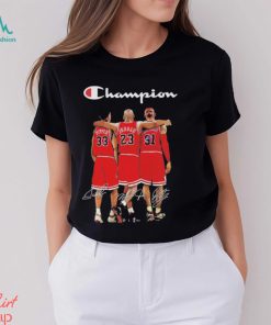 Pippen Jordan and Rodman Champions 2023 signatures shirt