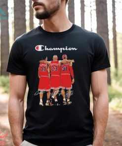 Pippen Jordan and Rodman Champions 2023 signatures shirt