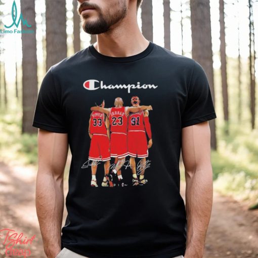 Pippen Jordan and Rodman Champions 2023 signatures shirt