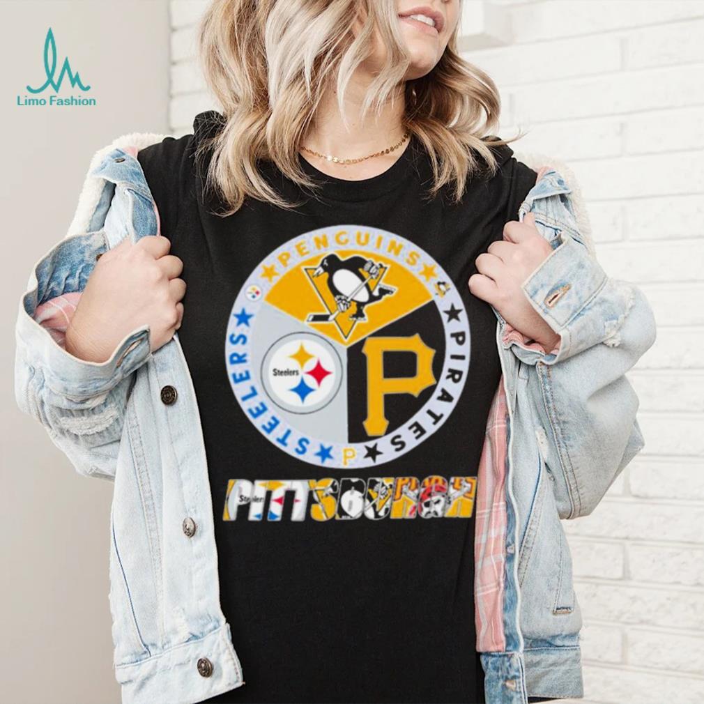 Pittsburgh Steeler Penguins Pirates 3 teams sports circle logo shirt,  hoodie, sweater, long sleeve and tank top