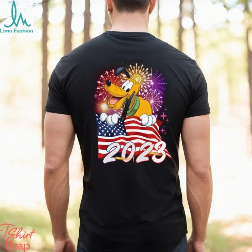 Pluto Dog American Flag 2023 4th Of July Independence Day Tshirt