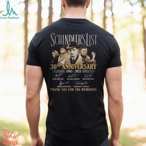 Schindler’s List 30th Anniversary 1993 – 2023 Thank You For The Memories T Shirt