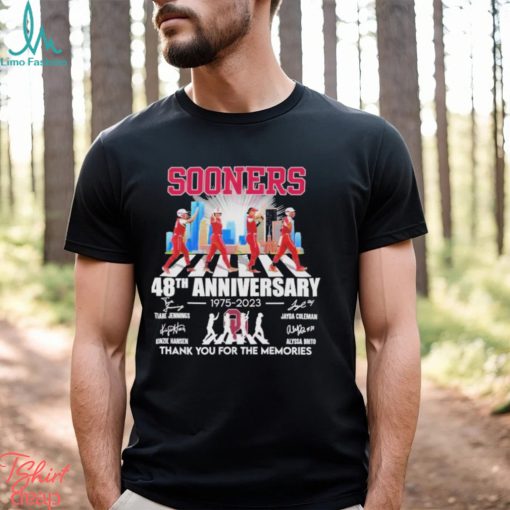 Sooners 48th Anniversary 1975–2023 Thank You For The Memories signatures Shirt
