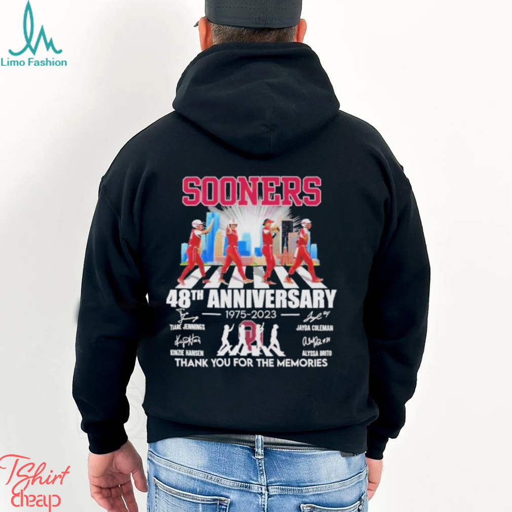 Sooners 48th Anniversary 1975–2023 Thank You For The Memories signatures Shirt Sooners 48th Anniversary 1975–2023 Thank You For The Memories signatures Shirt