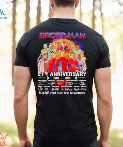 Spider Man 21th Anniversary 2002 2023 Thank You for the memories signatures shirt