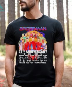 Spider Man 21th Anniversary 2002 2023 Thank You for the memories signatures shirt