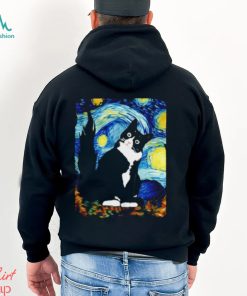 Starry night vincent Van Gogh famous painting black cat Shirt