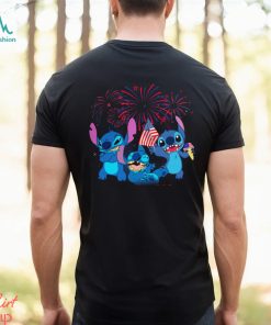 Stitch Red Blue Fireworks Happy 4th Of July 2023 Tshirt