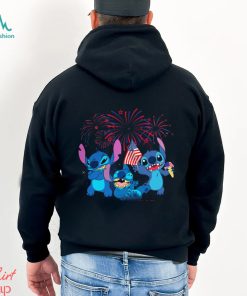 Stitch Red Blue Fireworks Happy 4th Of July 2023 Tshirt