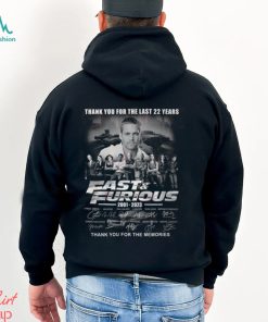 Thank You For The Last 22 Years Fast & Furious 2001 – 2023 Thank You For The Memories T Shirt
