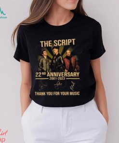 The Script 22nd Anniversary 2001 – 2023 Thank You For The Memories T Shirt