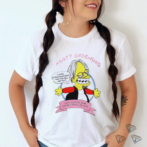 The Simpsons Matt Groening got a foot rub on epstein’s Plane shirt