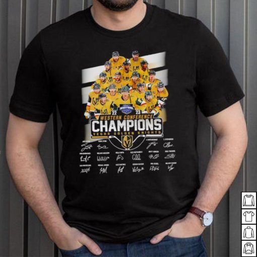 The Vegas Golden Knights team 2023 Western Conference Champions signatures shirt