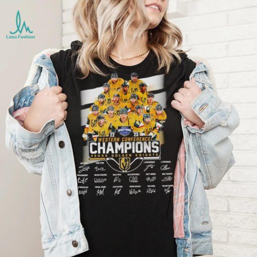 The Vegas Golden Knights team 2023 Western Conference Champions signatures shirt