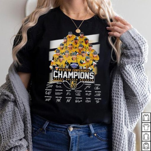 The Vegas Golden Knights team 2023 Western Conference Champions signatures shirt