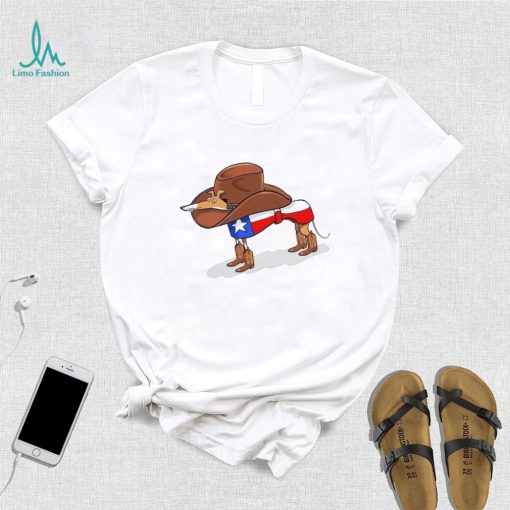 The cowboy dog of Texas flag shirt