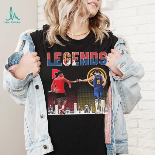 The egends novak djokovic and nikola jokić skyline signature 2023 shirt