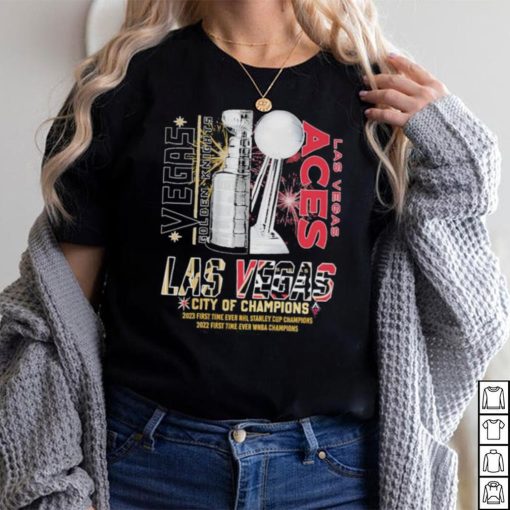 Vegas Golden Knights And Las Vegas Aces City Of Champions Stanley Cup WNBA Shirt